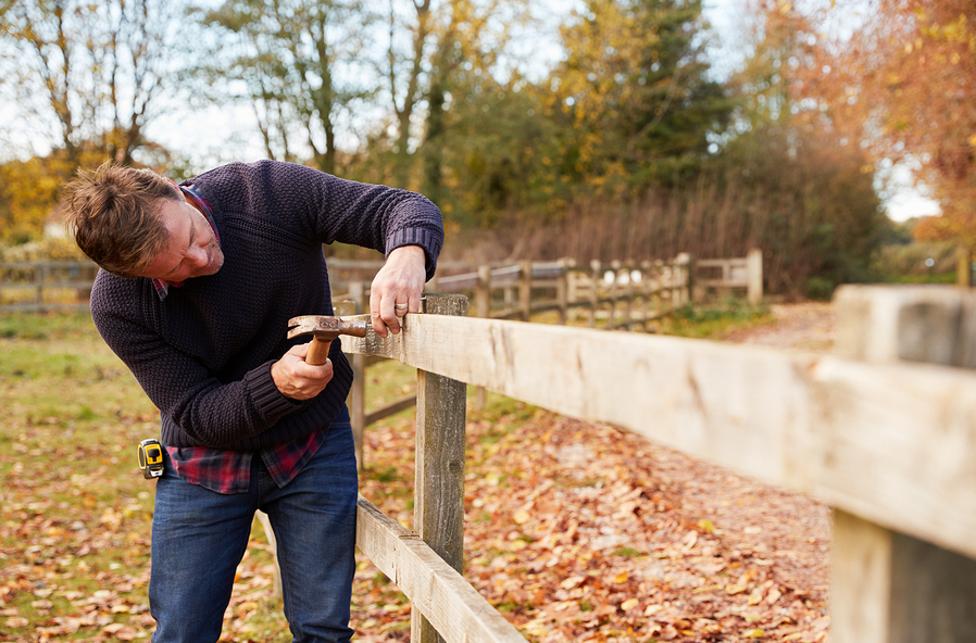 The photo shows the fence repair in Granite Bay California