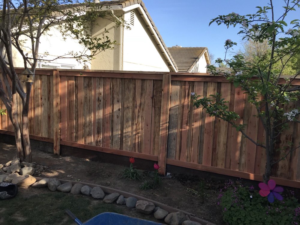 this is a picture of Granite Bay redwood fence